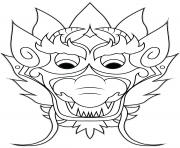 Coloriage nouvel an chinois dragon defile dessin